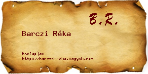 Barczi Réka névjegykártya